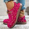 Casual Sneakers - Lightweight, Breathable Fabric Upper with Synthetic Faux Leather Sole, Stability Support, All-Season Comfort, Vibrant Pink