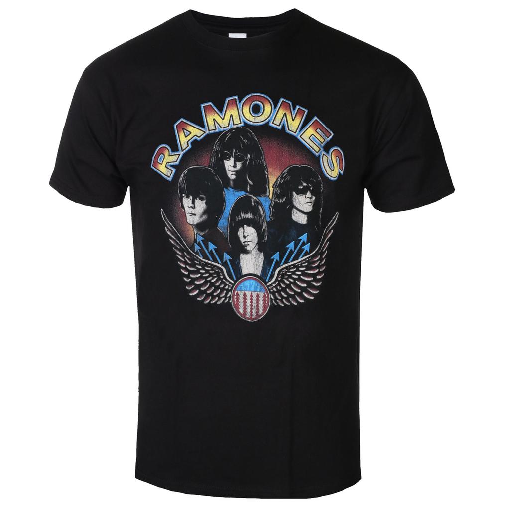Ramones Muster 3D Gedrucktes T-Shirt Sommer Mode Luxus Kurzarm Oberteil Lässig Retro Rundhals Streetwear