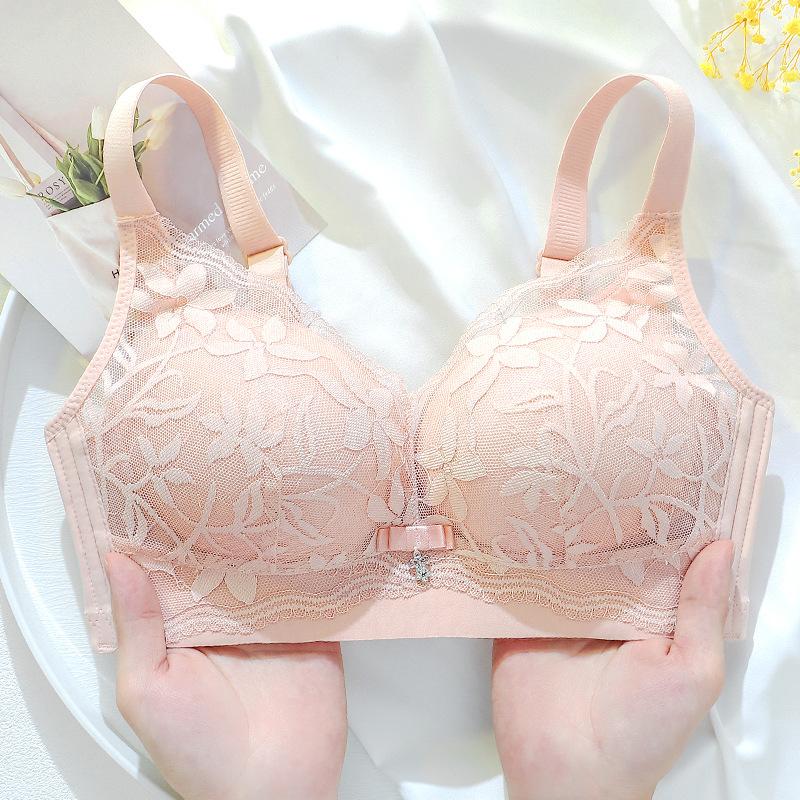 Bra Small Breasts Gather and Breathable Steel-rimless Underwear Women's Pull-up and Collection of Secondary Breasts Adjustable Thickened Underwear