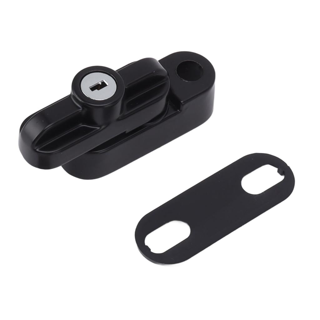 External Window Lock Catch Aluminum Alloy Anti Theft Flat Window Buckle Lock for Single Double Windows Black
