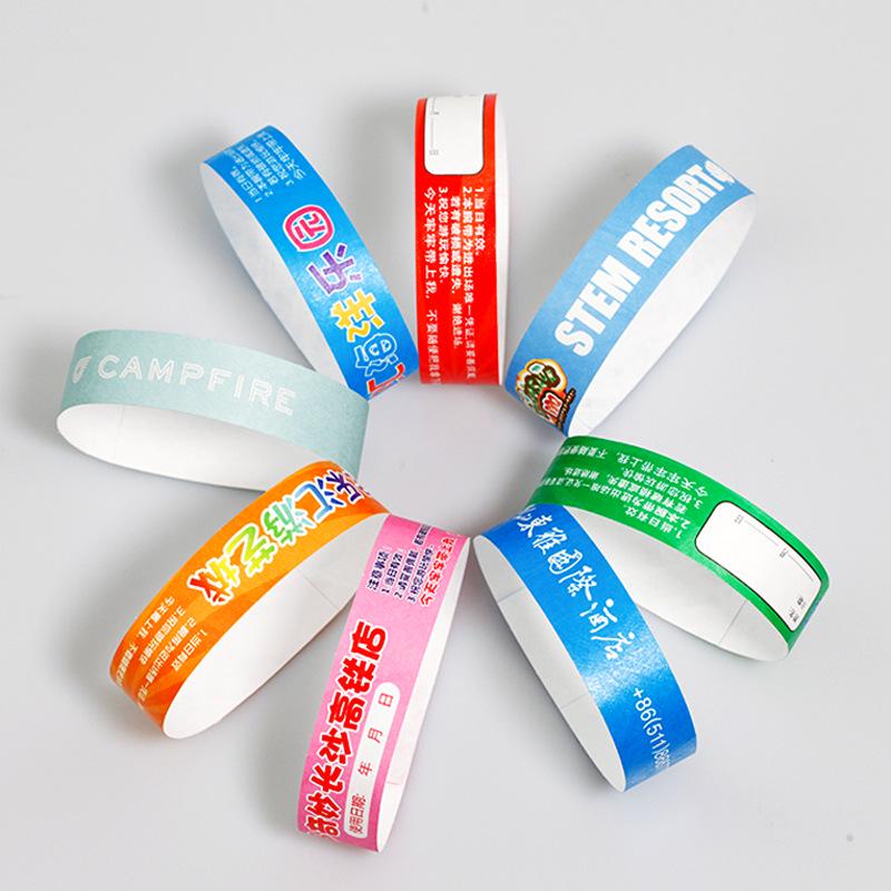 Custom Tyvek Wristband for Kids Playground Identification Purple Tyvek Paper 100 pcs