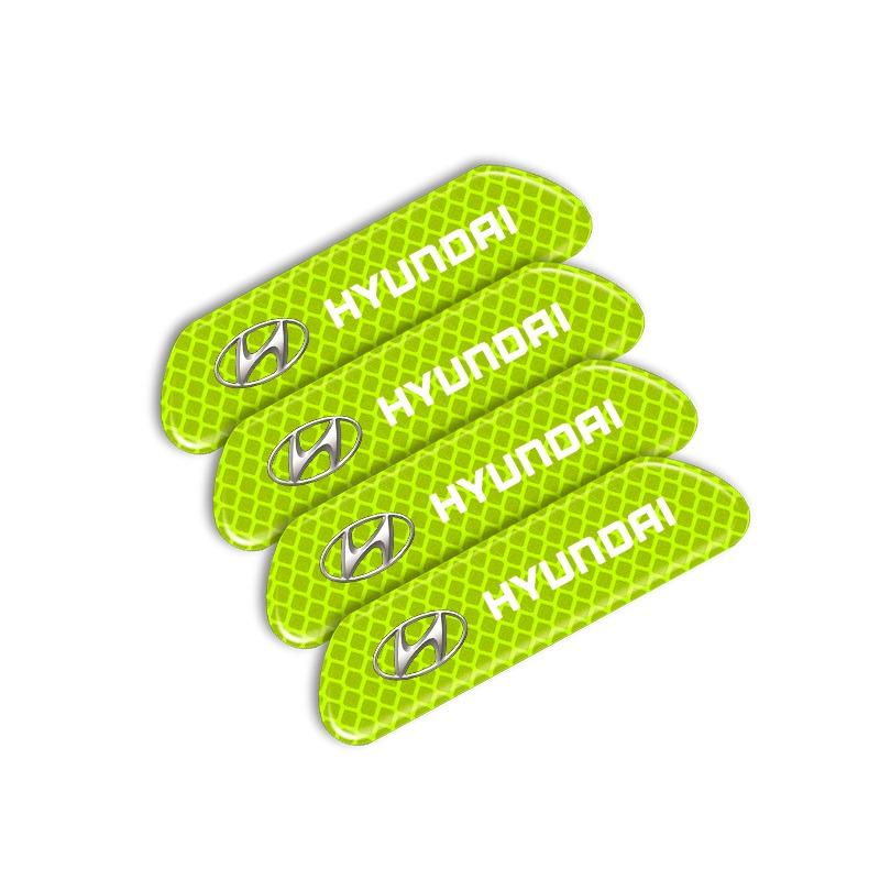 4PCS Car Door Safety Warning Reflective Mark 3D Sticker Car Accessories For Hyundai I30 Tucson I20 Accent I10 Elantra Veloster Getz