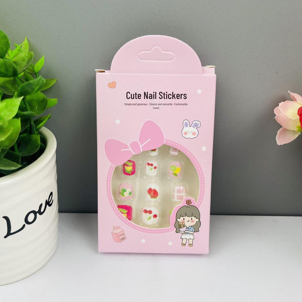 Children's Wearable Custom Nail Stickers - Cute European & American Jelly Glue Fingernail Tips