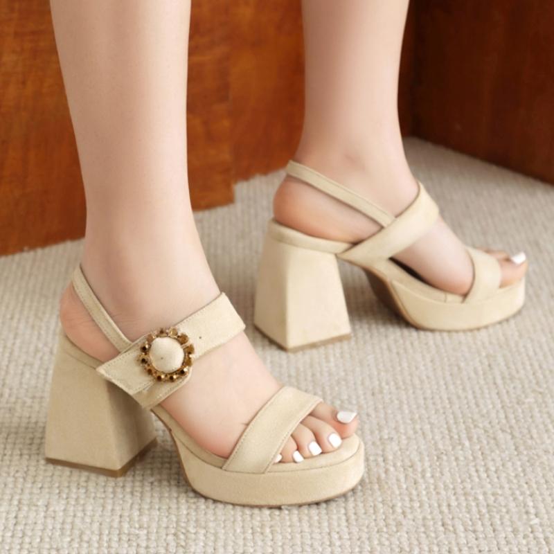 Fashion Pink Summer Sandals Shoes for Women High Heels Platform Flip Flops Large Size 45 50 Straps Black Nude Dance Party Shoes Ladies