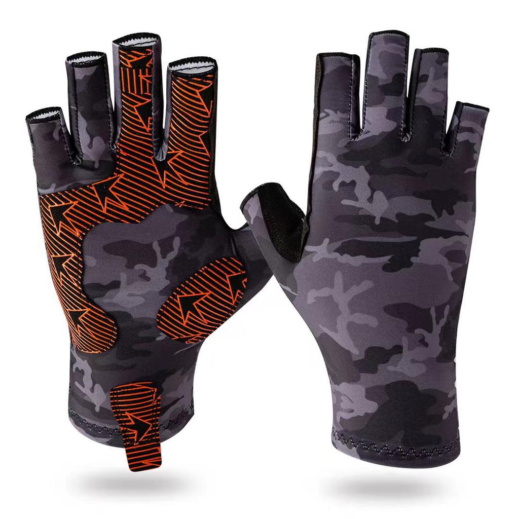 UPF50 Plus UV Protection Anti Slip Half Finger Gloves For Outdoor Sports Fishing Sun Protection Comfortable And Durable Gloves For Men And Women