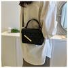 Women's Faux Leather Quilted Stitching Small Square Bag Fashion Magnetic Closure Shoulder Crossbody Purse