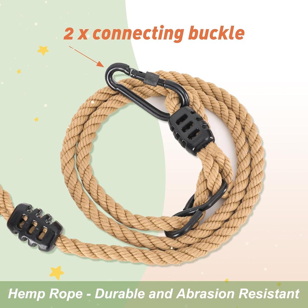 YAERSI Wooden Gymnastics Rings,Pull Up Rings with Adjustable Buckle, Wooden Swing Rings for Kid's Home Exercise