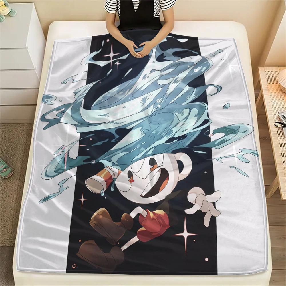 Cuphead Flannel Blanket, High quality Comfortable for All Seasons, Home Decor, Warmth and Comfort