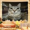 1pc Cat Looking Directly At You Tapestry Colorful Hippie Psychedelic Bedroom Dorm Decor Aesthetic