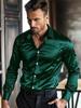 European Fit Men's Shiny Mercerized Cotton Long Sleeve Business Shirt