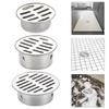 2pcs Modern Round Shower Floor Drain with Middle Drainages and Hair Trap Features Easy Maintenance and Easy Installion