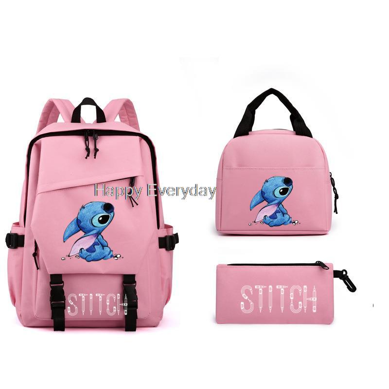 School Bag Female Male Student Backpack Cartoon Laptop Youth Backpack 3-Piece Set