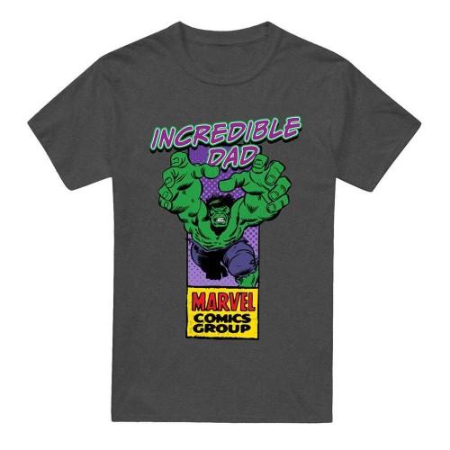 Marvel Comics Mens Incredible Dad Hulk Corner Box Heather Fathers Day T-Shirt