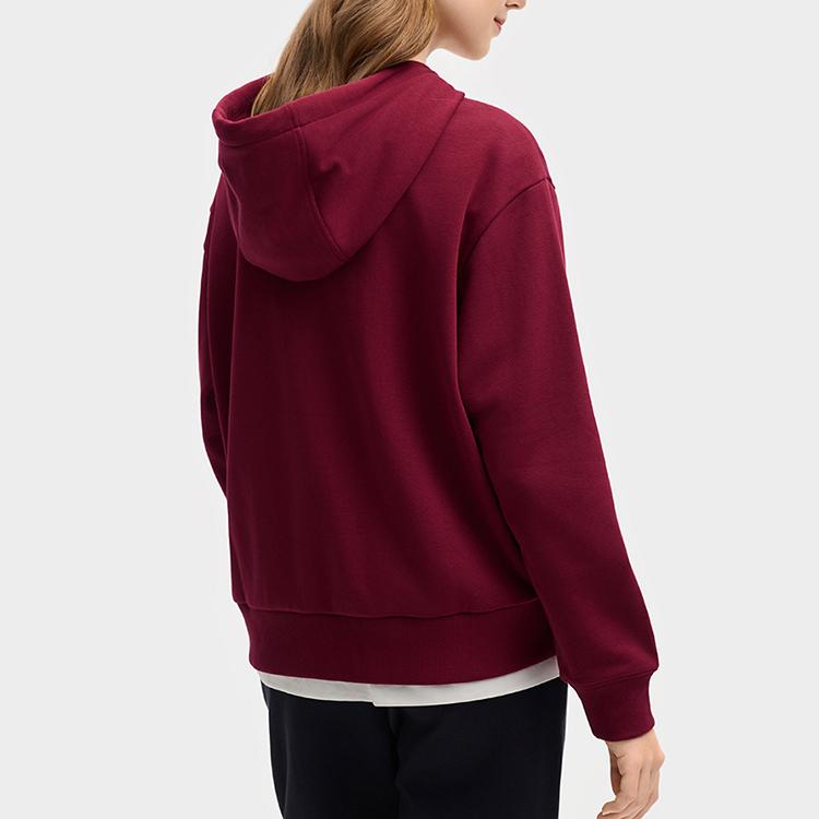 FILA Original Letter Print Comfortable Casual Versatile Hoodie Women hoodies Rose-Red F11W519207F-WI