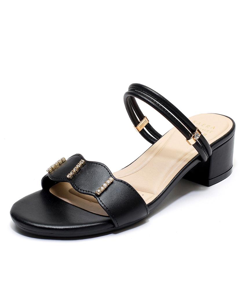Saera Crystal Embellished Block Heel Sandals K56M602