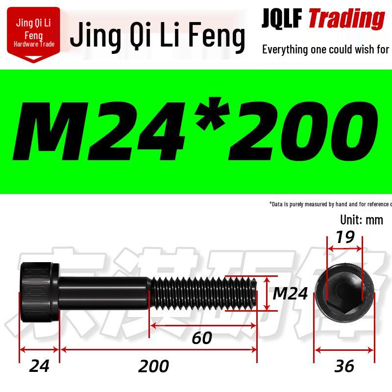 M20-M27 High Strength Blackened Hex Socket Head Cap Screw with Knurled Cylindrical Half Thread