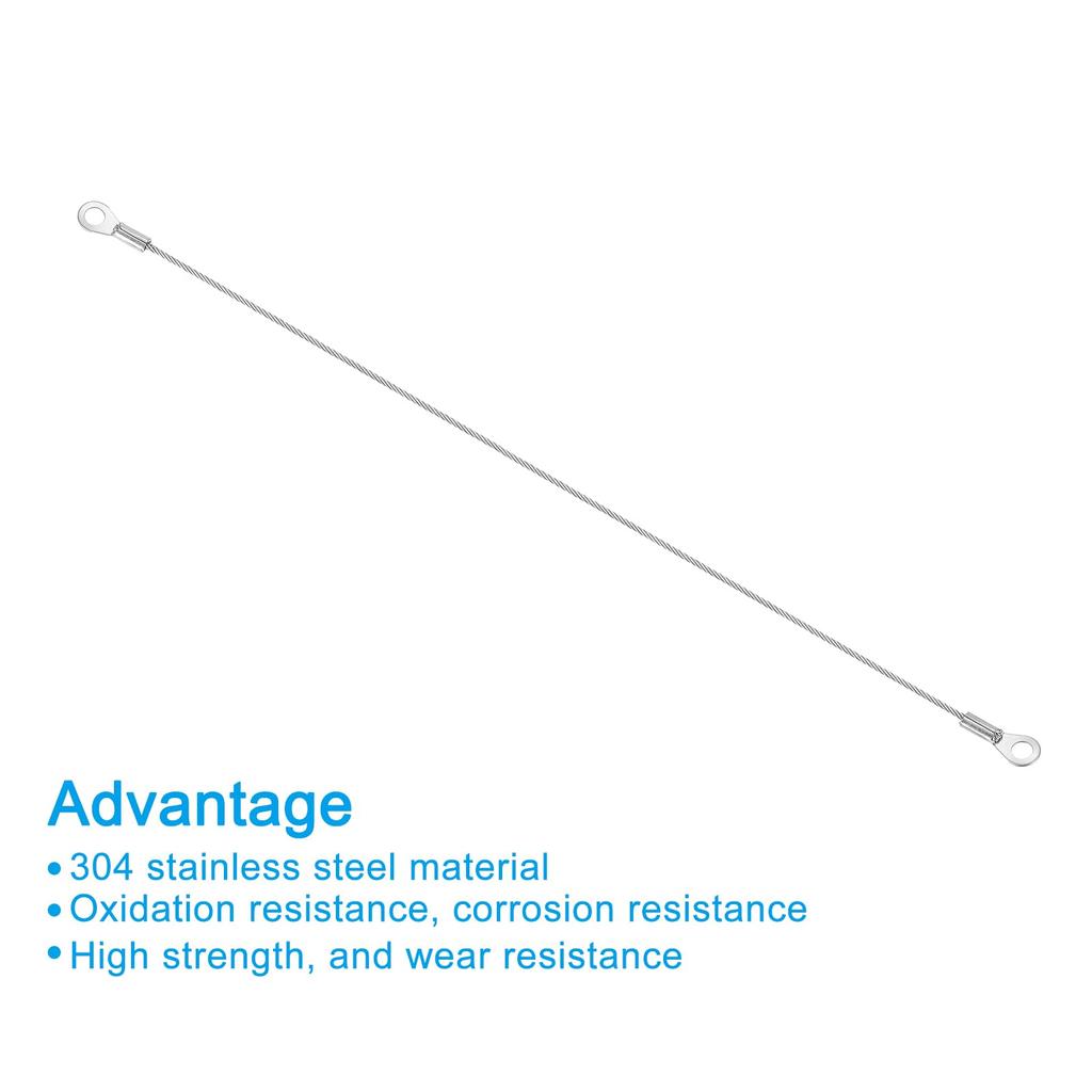 PATIKIL Linka Zabezpieczająca z Drutu Stalowego z Oczkami Śrubowymi, Stal Nierdzewna, Zabezpieczenie przed Upadkiem, Zawieszenie, Scena