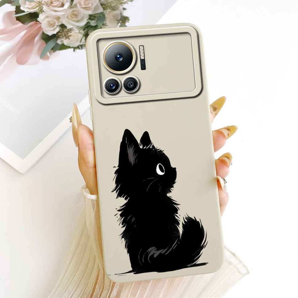 For Infinix Note 12 VIP Case Cute Cat Cartoon Flower Silicone Cover For Infinix Note12 VIP 12 Vip X672 6.7" Phone Cases Coque