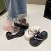 Fairy wind beach slippers female outer wear 2025 summer new thick-soled flip-flops small height-increasing fashion sandals