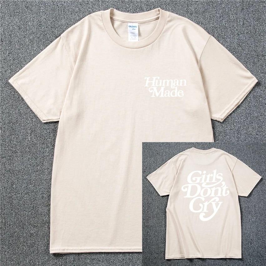 Girls Don’t Cry Human Unisex T-shirt  Unisex Cotton Best Quality Black White Letter Printing Casual Hip Hop Tshirts Harajuku Tops T