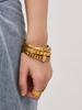 18K Gold-Plated Geometric Zirconia Bracelet with Stainless Steel Buckle