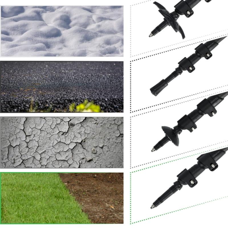 Adjustable trekking poles black - carbon