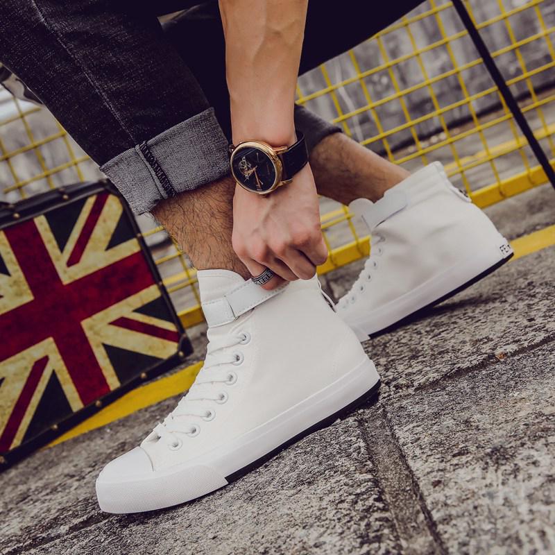 Spring Autumn Cloth Shoes Mens Fashion Sneakers Cool Young Man Street Style Casual Shoes Classic Black White Sneakers