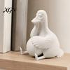 Cute Duck Desk Ornaments Daydreaming Figurine, Minimalist Holding An Egg Sculpture, Resin Nordic Room Decor Animal Statue, Creative Desktop