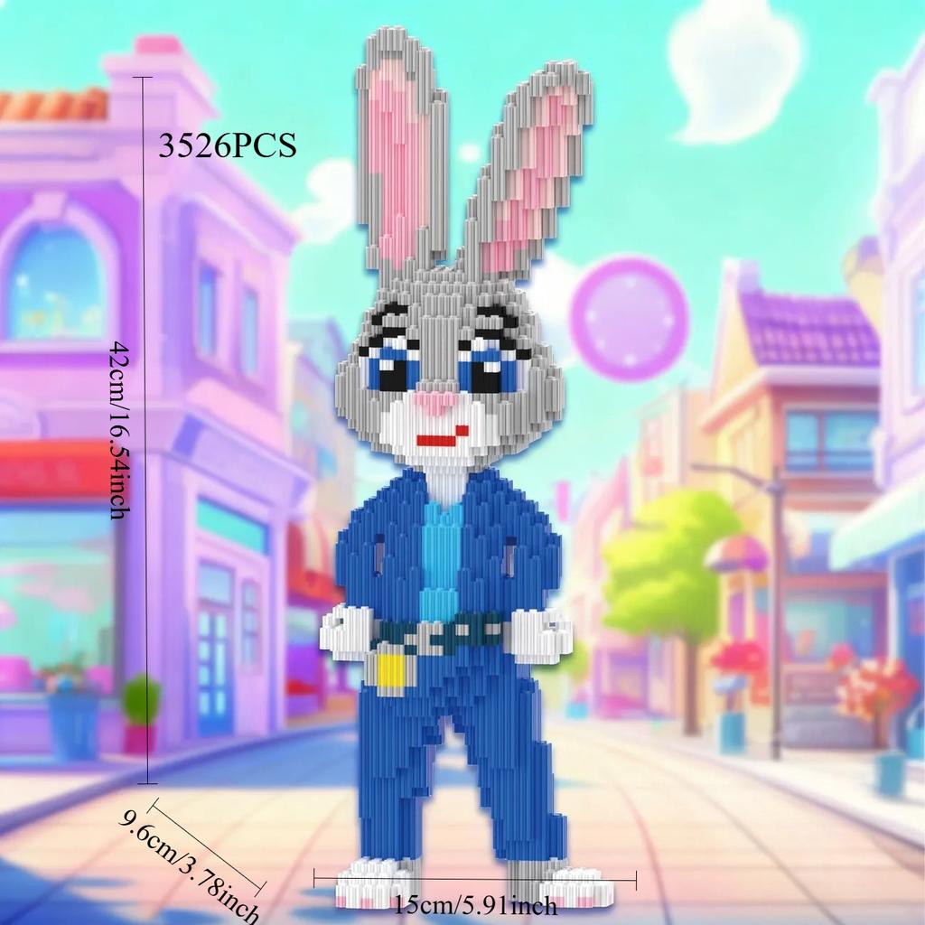 New 3500pcs Zootopia Judy Nick Combination Set Assembled Blocks Toy Model Children Adult Toys Birthday Gift Desktop Ornament