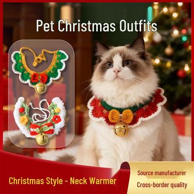 Weihnachts-Strickschal für Haustiere & Katzen-Lätzchen-Anhänger