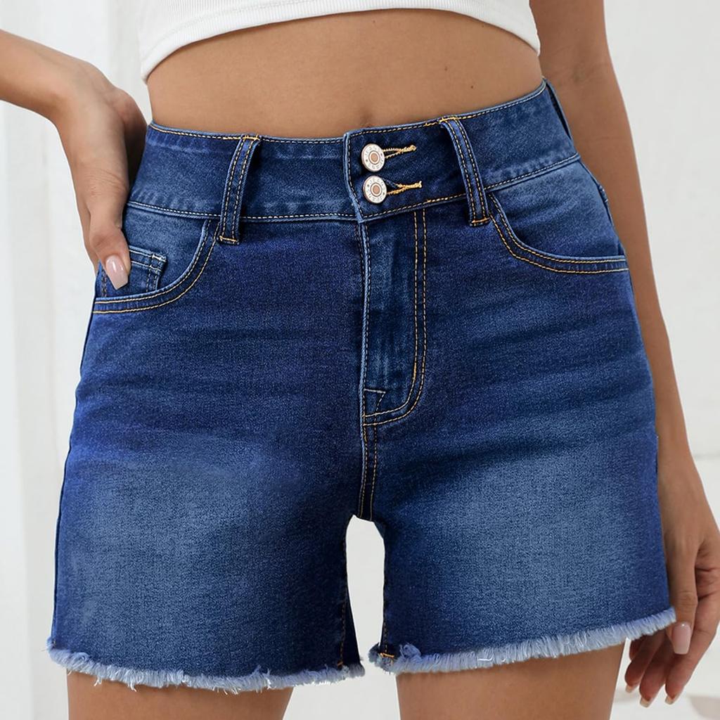 Ladies' Casual Hole  Versatile Fashionable Denim Shorts