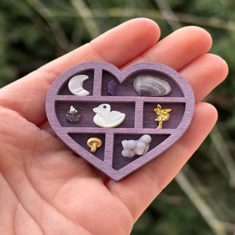 Multicolor Miniature Trinket Shelf Variety Grids Moon Mushroom Dollhouse Shelf Compartments