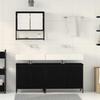Bathroom Furniture Set with Shelf 3 Pcs Black Particle Board