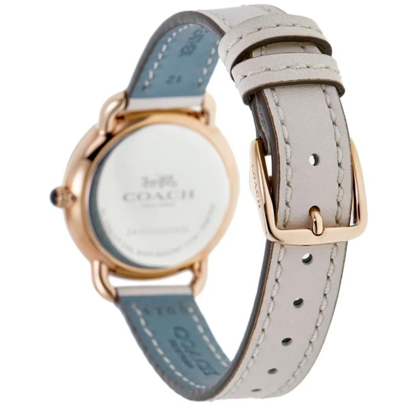 Coach Delancey Slim White Dial White Leather Ladies Watch