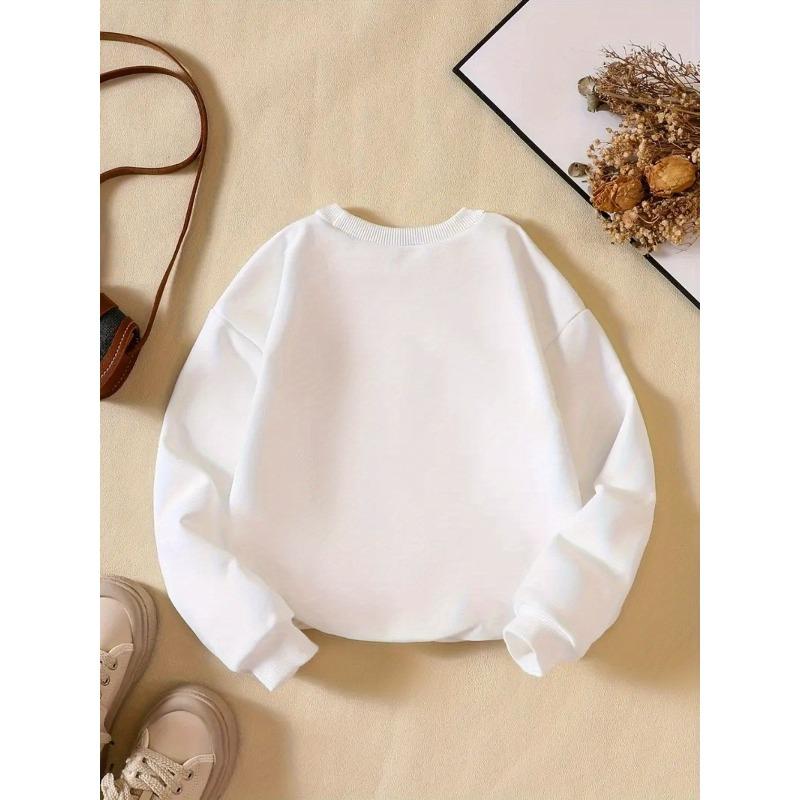 Kids Sweatshirt Creative Letter Pattern Round Neck Sweatshirt Spring And Autumn Fashion Casual Sweatshirt Suitable for Daily Party Holiday Gifts