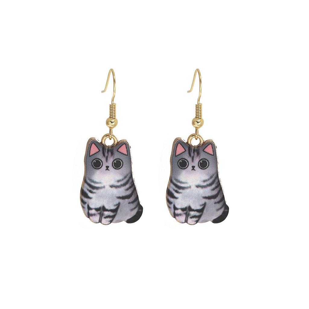 Cute Cartoon Kitten Earrings - Fun, Creative, and Fashionable Animal Drops In Japanese and Korean Styles for European and American Tastes.