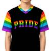 Regenbogen Pride LGBTQ Design Trikot Kurzarm V-Ausschnitt Sommer Unisex Streetwear Grafik Merch Lässige Mode Herren Damen T-Shirt