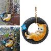 Resin Hanging Sculpture Figurines Crafts Tree Pendant Garden Statue Swing Pathway Decor