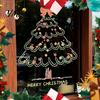 Reusable Static Clings Christmas Tree Window Sticker, Simple Line Cling Decal, Waterproof Holiday Ornaments Removable Festive PVC Decal for Home Glass
