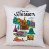 North Carolina Design Pillowcase Double Print Oklahoma Theme Cushion Cover Soft Plush North Dakota Style Pillowcase for Sofa