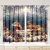 Set Of 2 Christmas Savior Jesus Pattern Printed Curtains Decorations Home Room Curtain Made Polyester