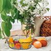 Rustic Wire Basket with Wood Handles Vintage Iron Construction Decorative Functional Storage Basket for Firewood Eggs Snacks