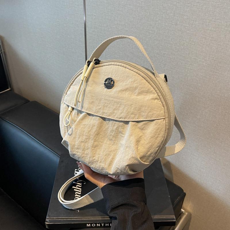 Women's Casual Nylon Crossbody Bag with Adjustable Strap Vintage Solid Color Small Shoulder Bag Polyester Lining for Everyday Use AVE