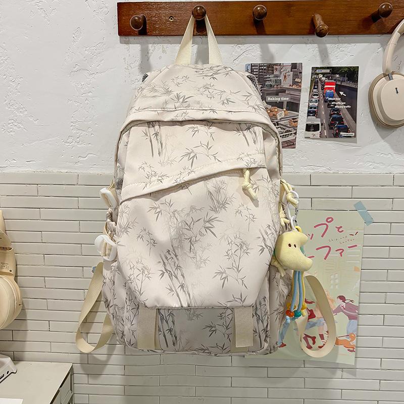 Schoolbag1011 New National Style School Bag Female College Students Casual Simple Large Capacity Backpack Junior High School Students Lightweight