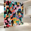 Vibrant Abstract Geometric Shower Curtain – Colorful Illusion Art, 72X72In, Modern Bath Decor, Includes Hooks