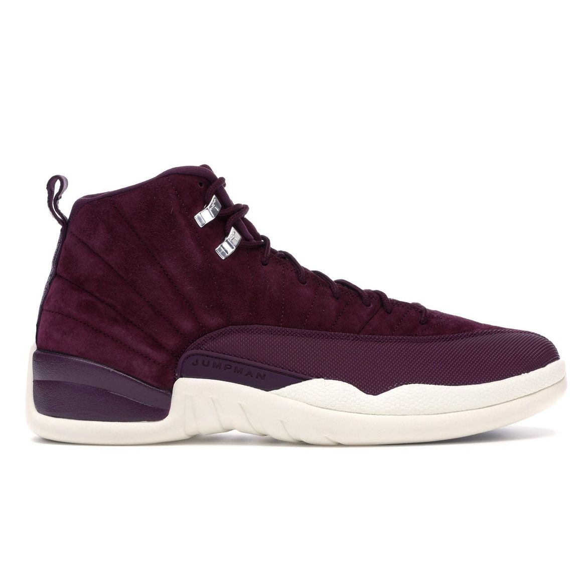 

Мужские кроссовки Air Jordan 12 Retro Bordeaux Красный Металлик-Серебристый-Белый 130690-617