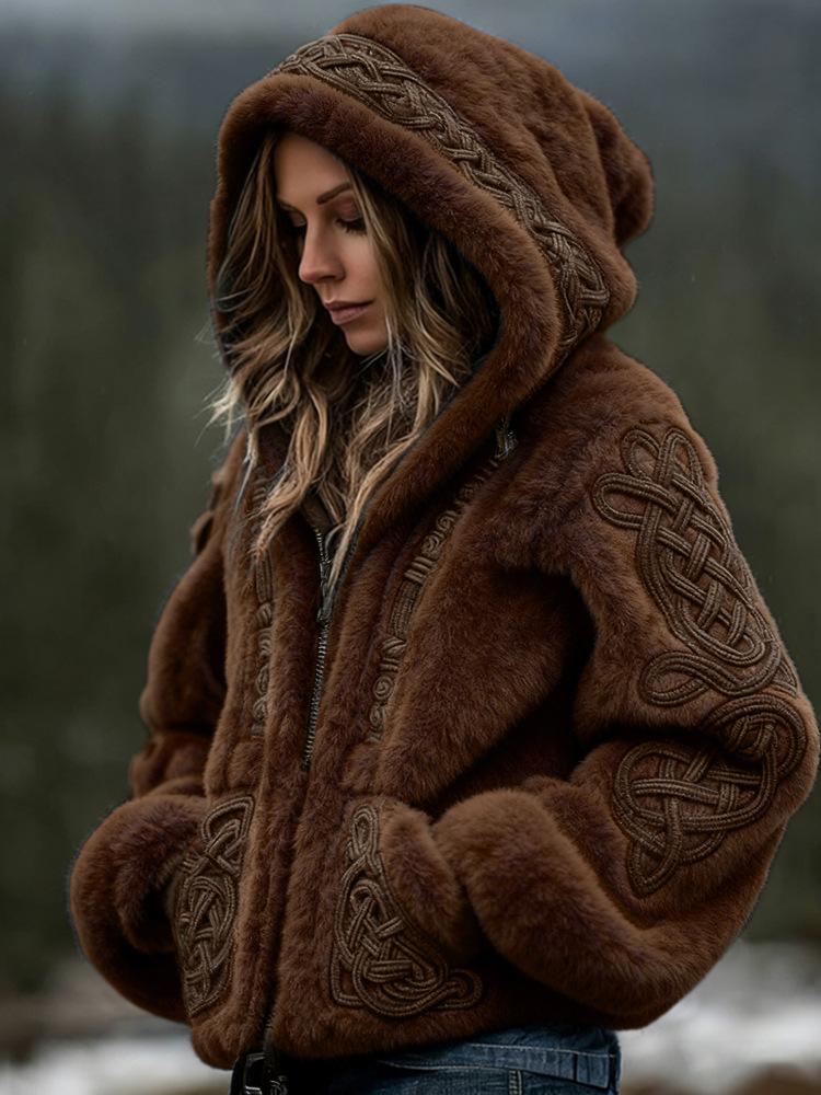 Damen Schneeflocke 3D-Druck Flanell Reißverschluss Kapuzenjacke Winter Warm Fleece Hoodie Lässiger Langarmmantel S-5XL