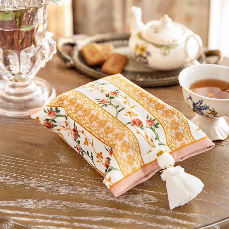 Retro Taschentuchbox Stoffbezug Quaste Orientalischer Östlicher Stil Wohnzimmer Schlafzimmer Auto, Kreativer Druck Halter Geschenkidee 18x24cm