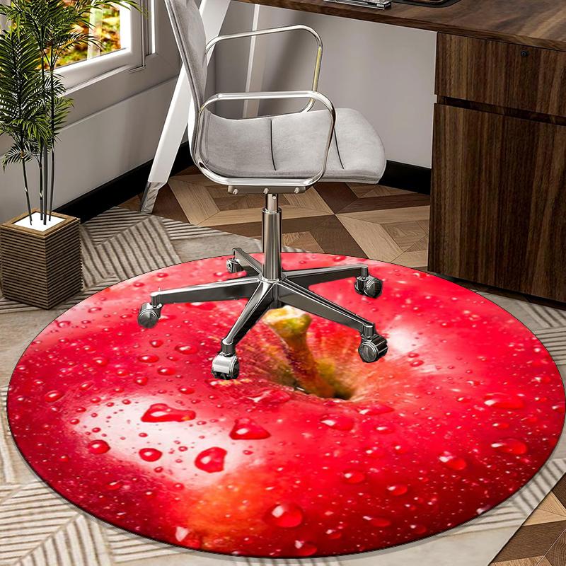 

Wet Apple Close-up round carpet Chair cushion Round Entryway Rug, Soft Round Rugs for Living Room, Bedroom, Circle Carpet decor gifts Diameter 60cm