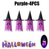 Glowing Outdoor Witch Hat LED Luminous Tree Hanging Ornament Kids Party Decor Halloween Wizard Hat Magic Prop Solution